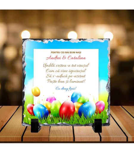 Placa de ardezie personalizata cu measaj %shop-name%