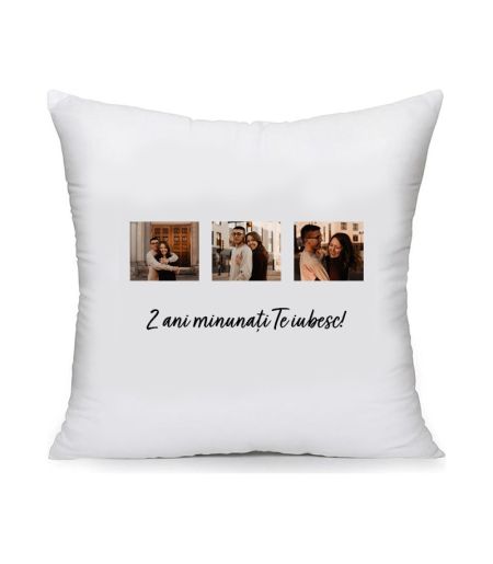 Perna personalizata cu mesaj si 3 poze