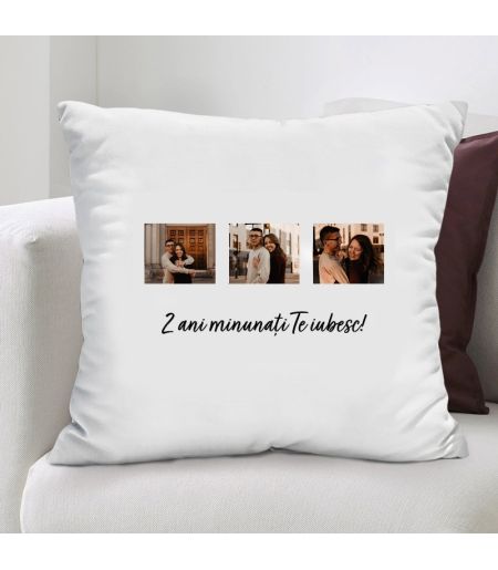 Perna personalizata cu mesaj si 3 poze