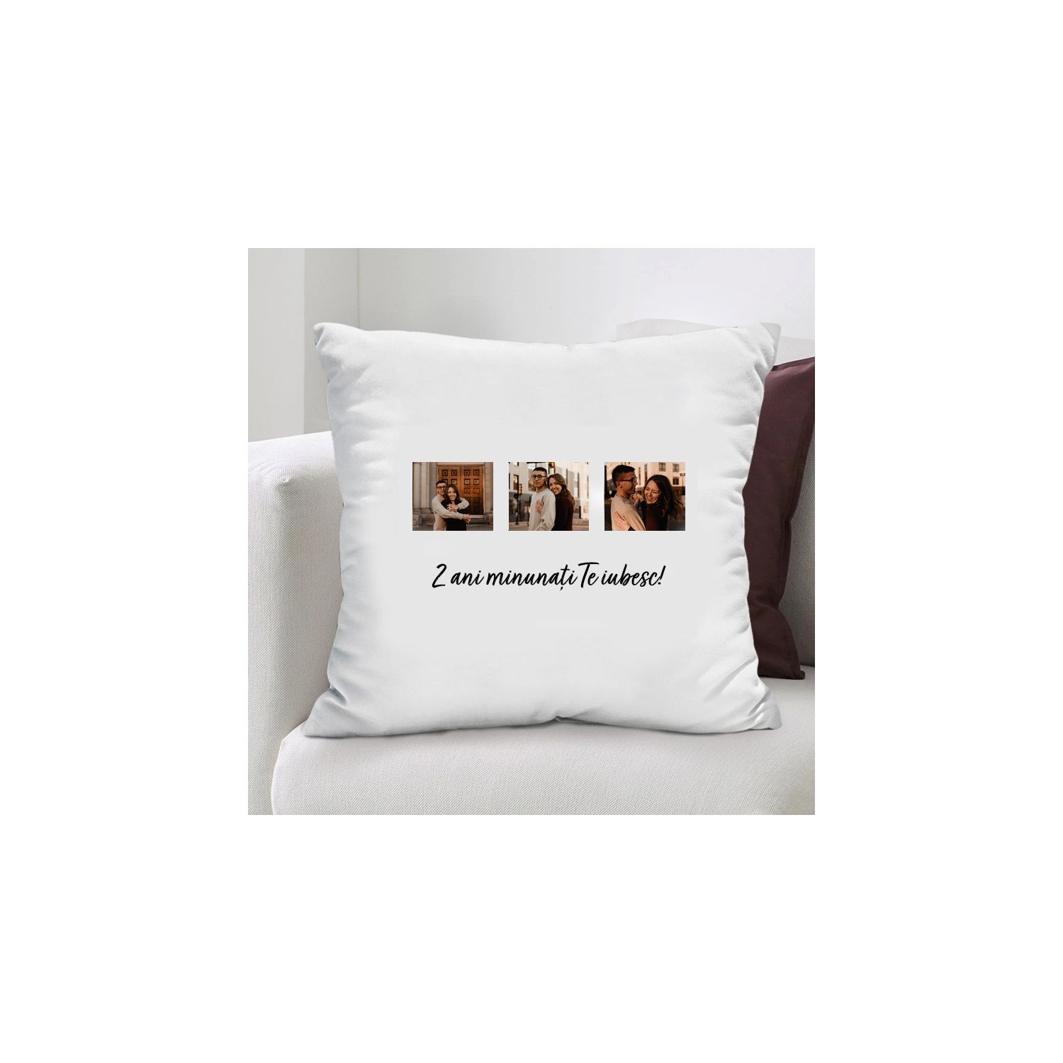 Perna personalizata cu mesaj si 3 poze