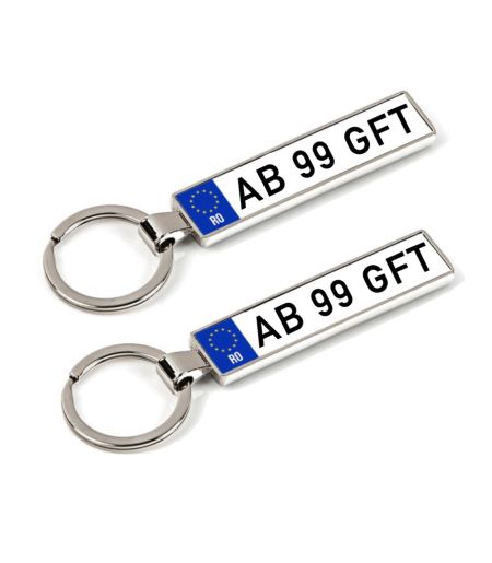 Breloc personalizat cu numar auto si telefon