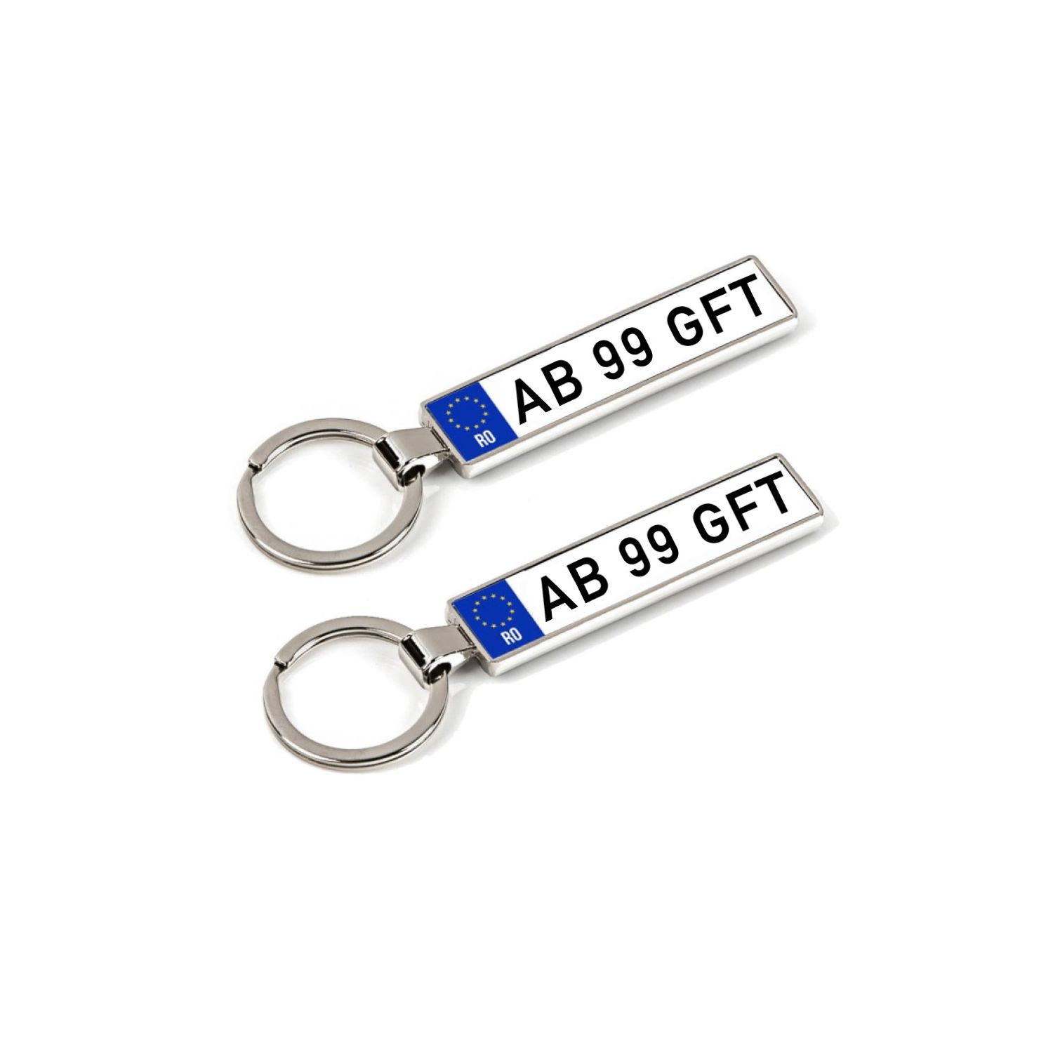 Breloc personalizat cu numar auto si telefon