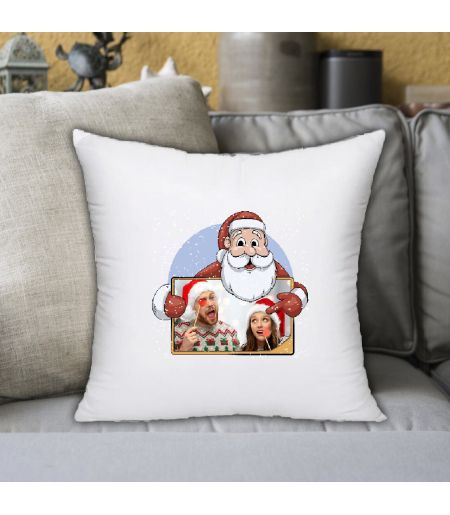 Pernă personalizată cu fotografie Santa Claus