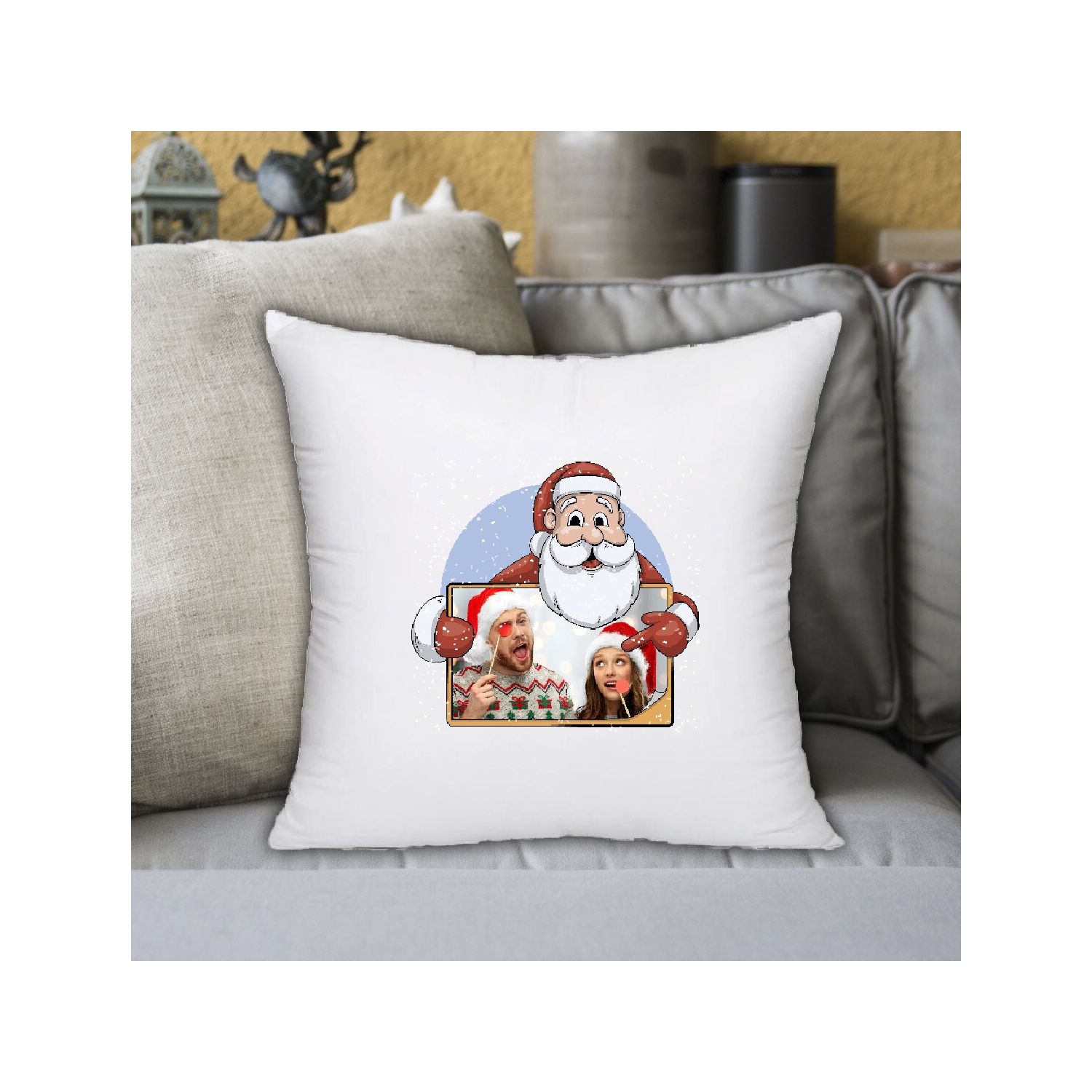 Pernă personalizată cu fotografie Santa Claus