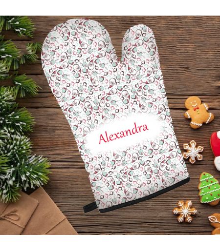 Mănușă bucătărie personalizată de Crăciun cu nume