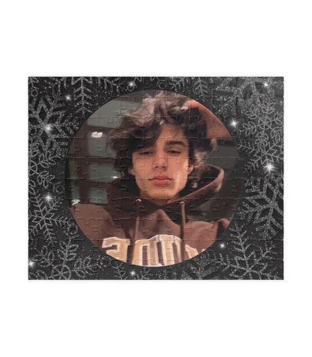 Puzzle personalizat de Crăciun cu poză pe fundal negru