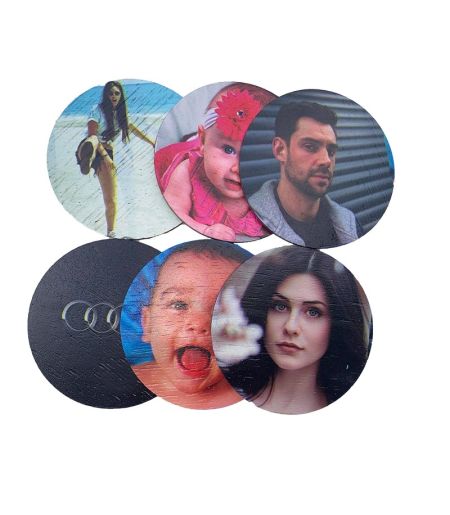 Set suporturi personalizate pentru pahare cu 6 fotografii