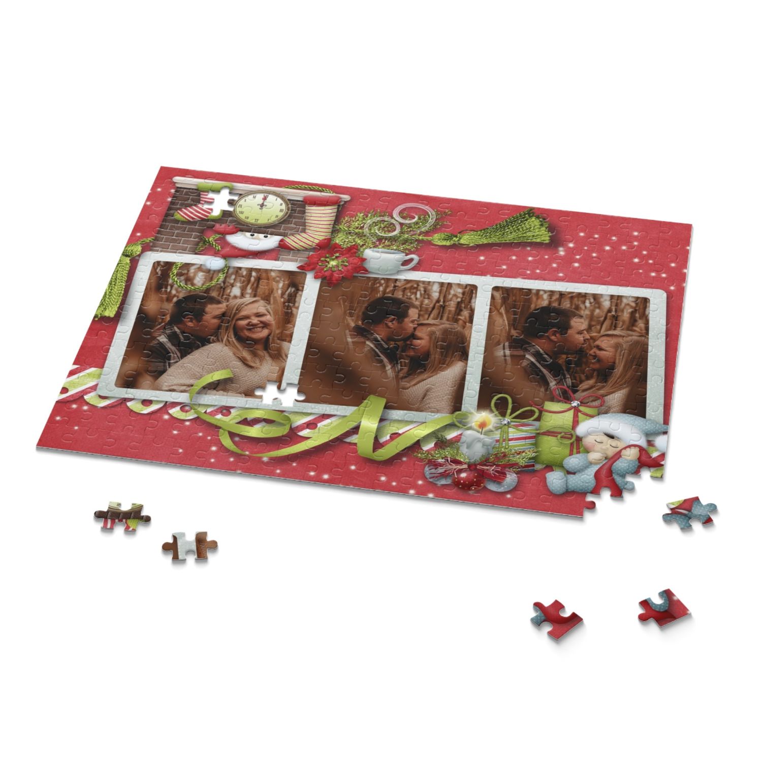 Puzzle personalizat cu tematică Crăciun și 3 poze