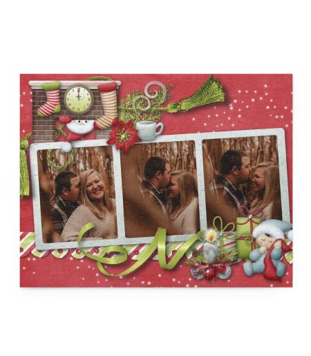Puzzle personalizat cu tematică Crăciun și 3 poze