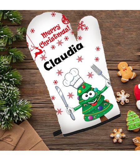 Mănușă de bucătărie personalizată tematică Crăciun