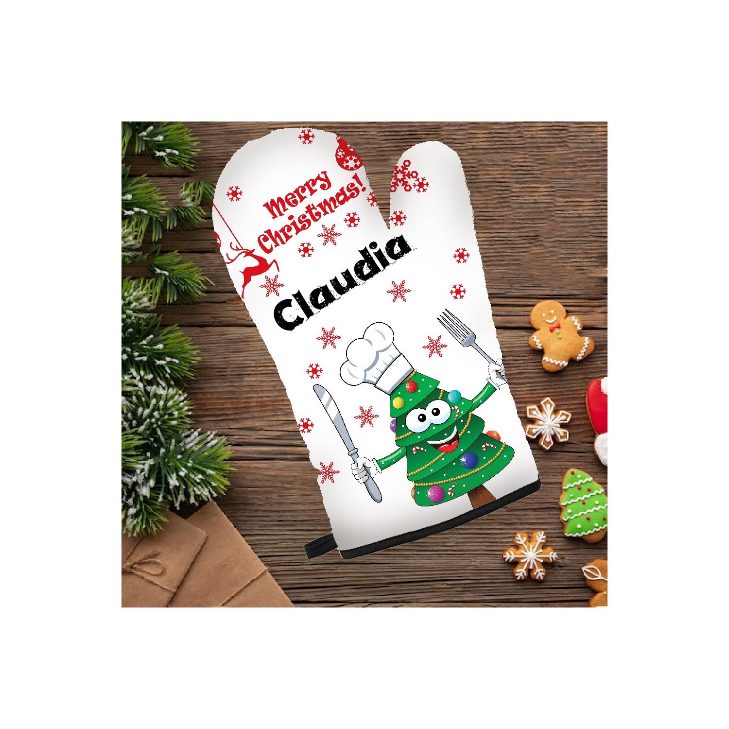 Mănușă de bucătărie personalizată tematică Crăciun