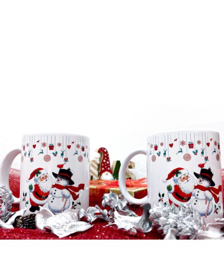 Set cu două căni și tematică de Crăciun