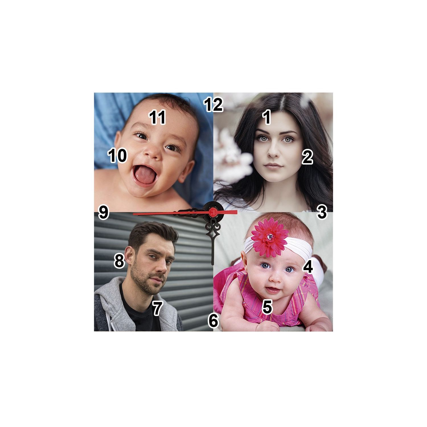 Ceas personalizat cu 4 poze