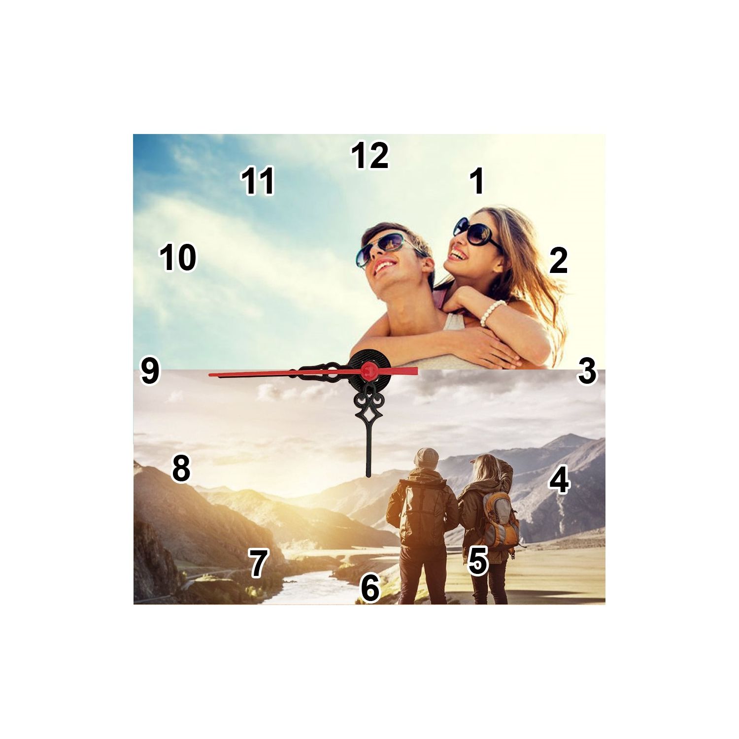 Ceas personalizat cu 2 poze