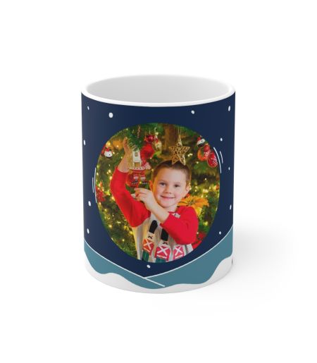 Cană personalizată cu o fotografie și tematică de Crăciun