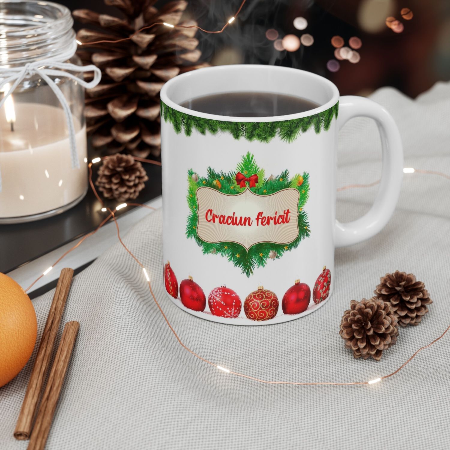 Cană personalizată cu globuri