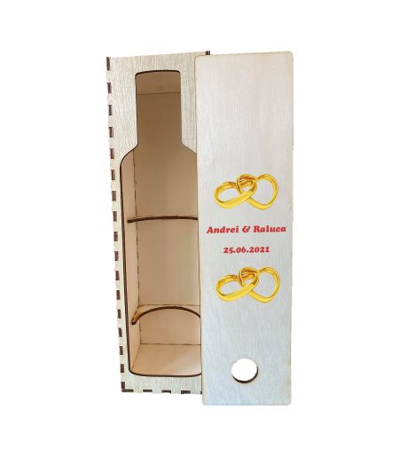 Cutie vin personalizata nume si data