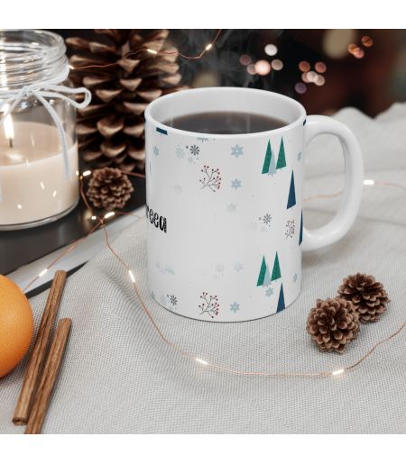 Cană personalizată Christmas tree și nume