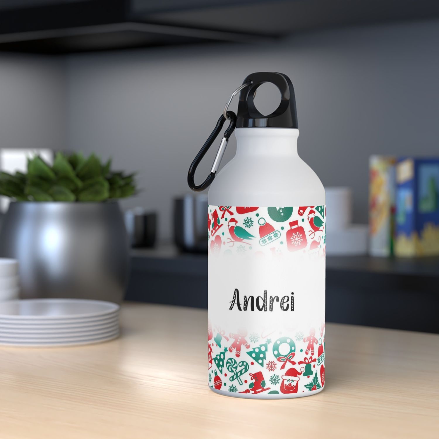 Bidon aluminiu personalizat cu nume new adventures