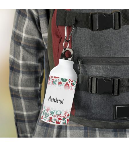 Bidon aluminiu personalizat cu nume new adventures
