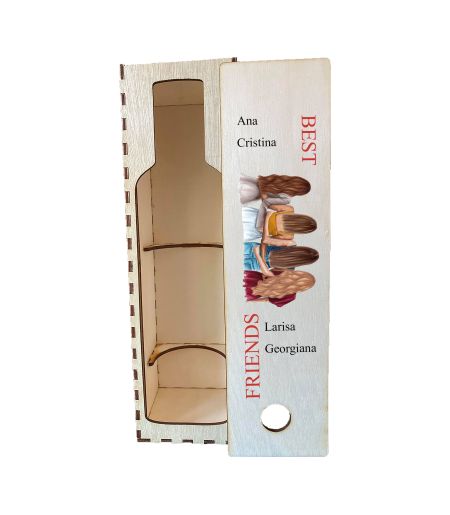 Cutie vin personalizata best friends si nume