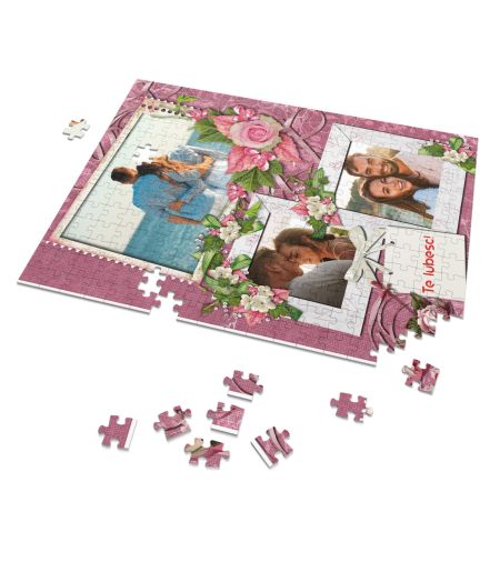 Puzzle personalizat cu 3 poze tematică flori