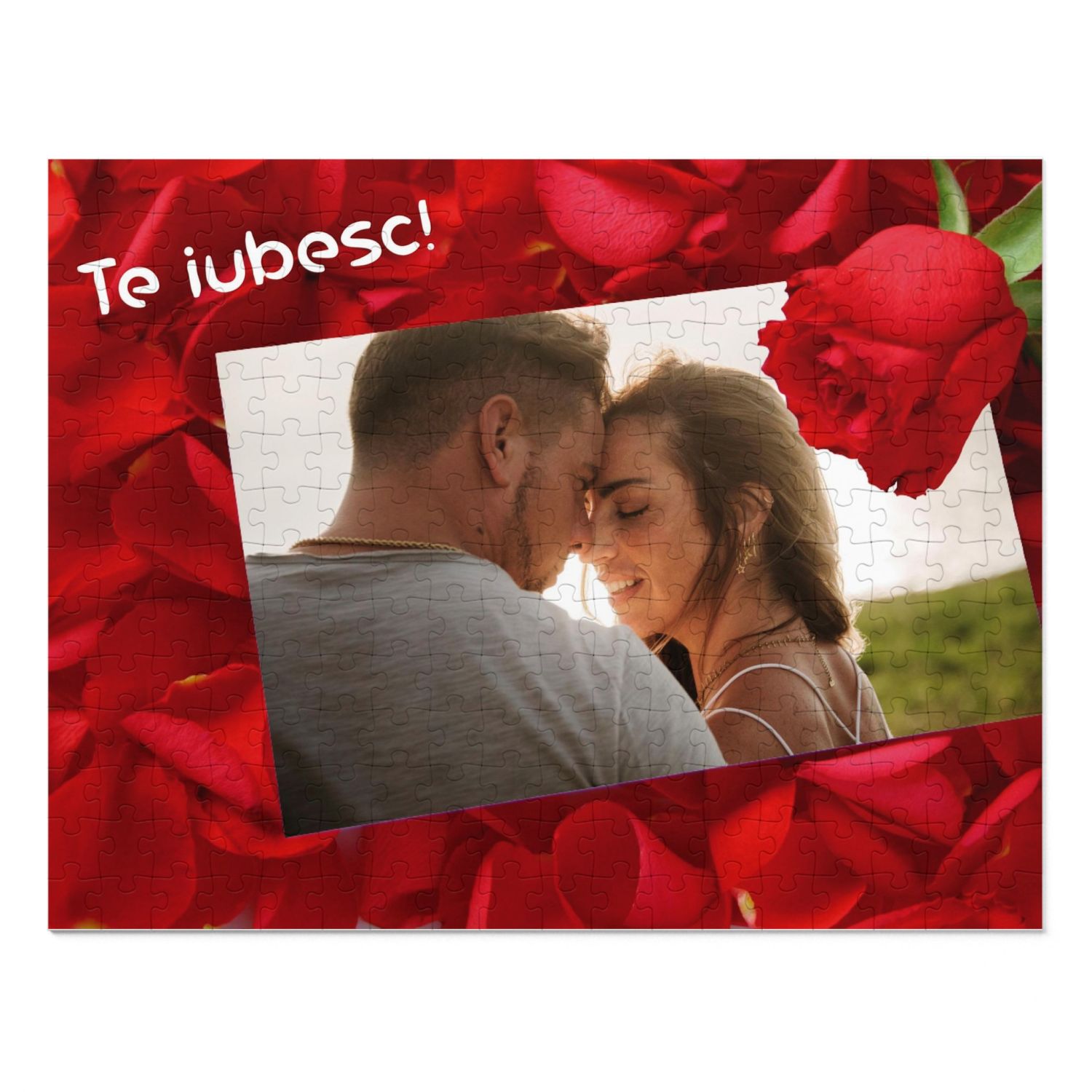 Puzzle personalizat cu o poză și mesaj TE IUBESC