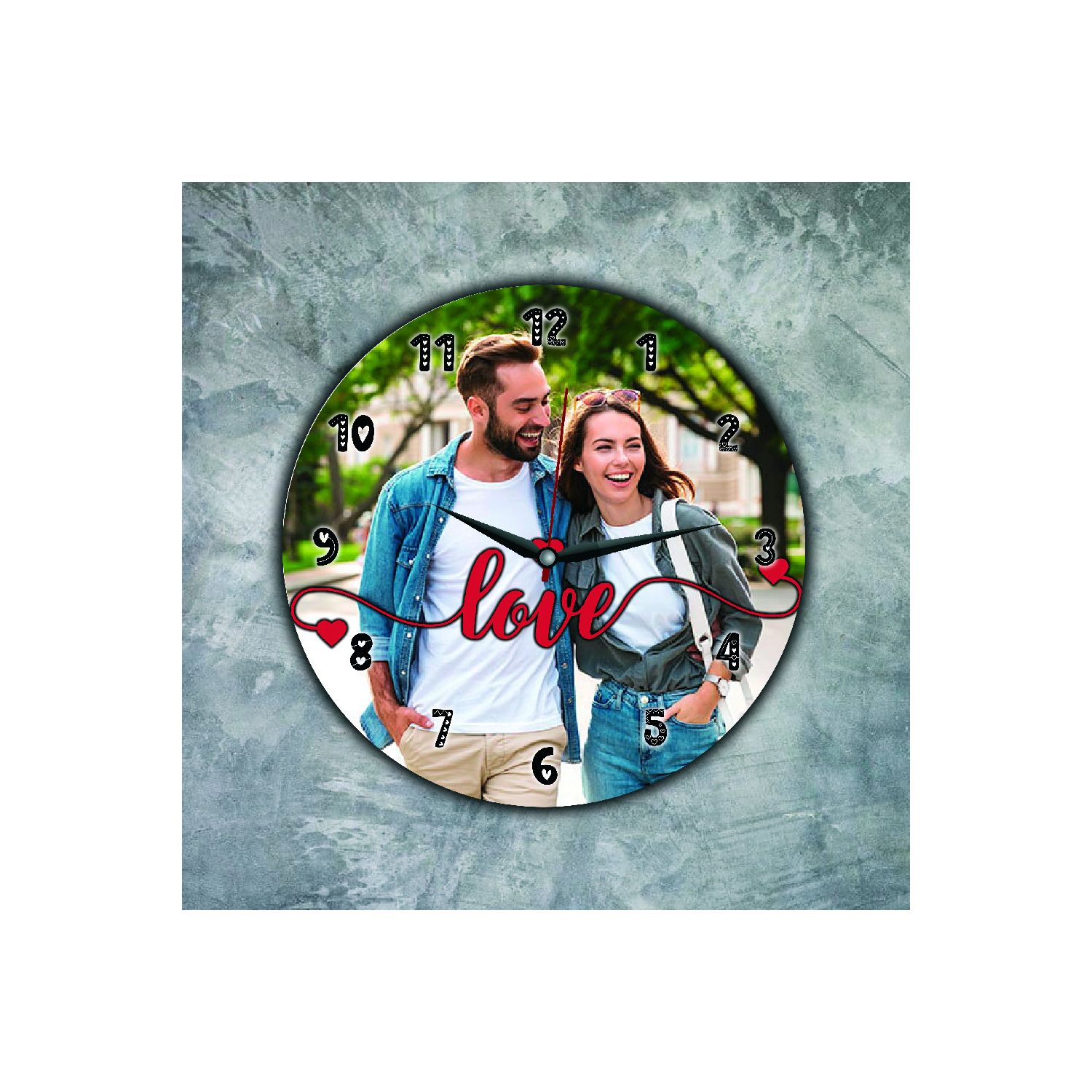 Ceas de perete personalizat cu poză și mesaj love