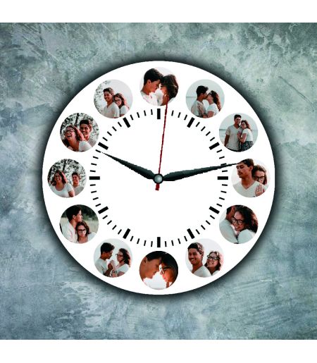 Ceas personalizat cu 12 fotografi