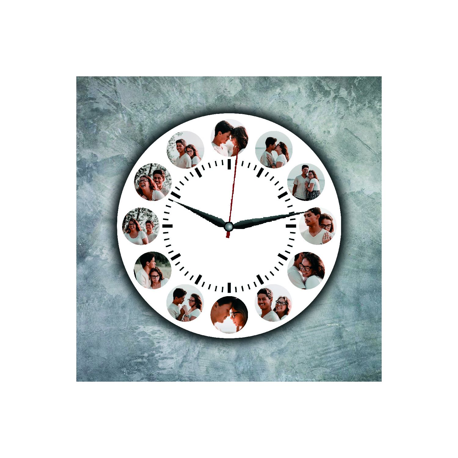 Ceas personalizat cu 12 fotografi