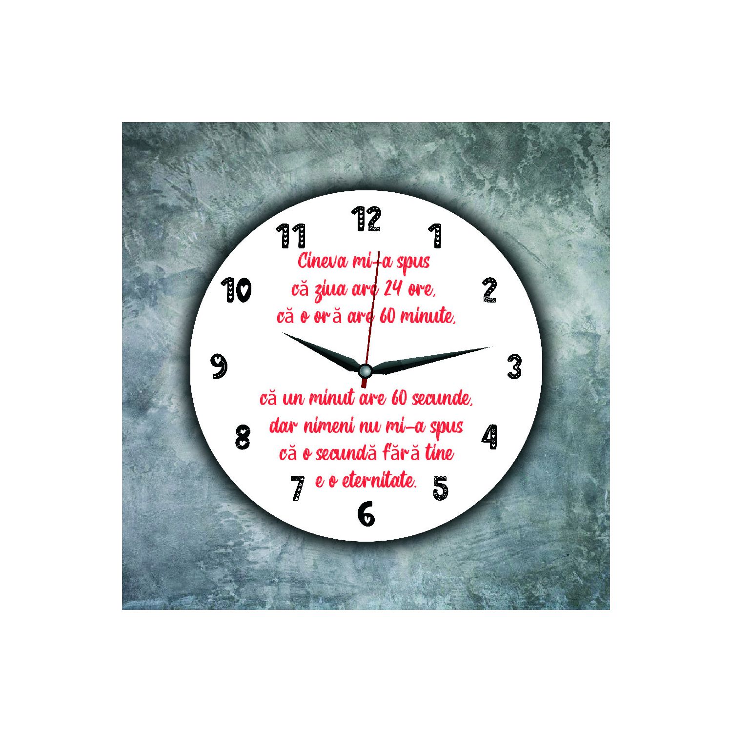 Ceas personalizat cu text