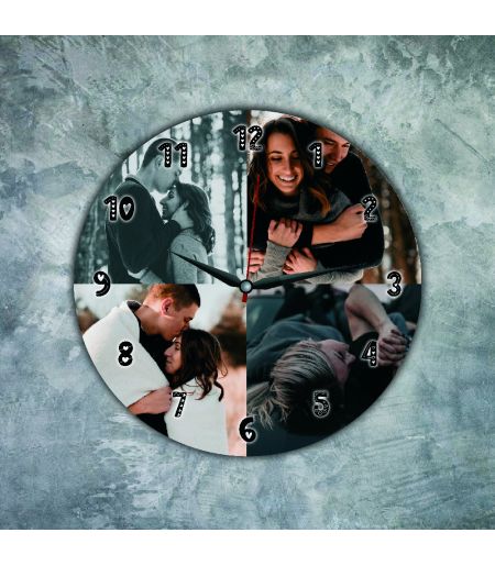 Ceas personalizat cu 4 fotografi