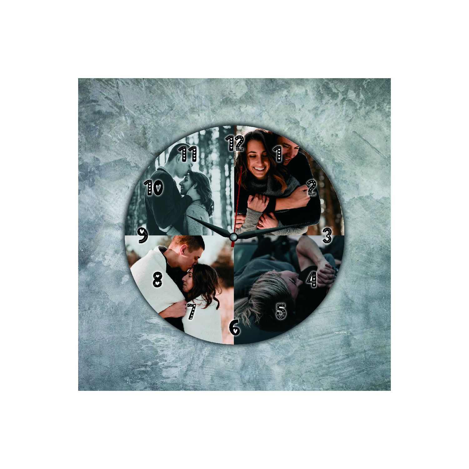 Ceas personalizat cu 4 fotografi