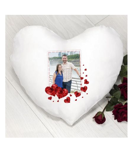 Pernă personalizată în formă de inimă cu o imagine