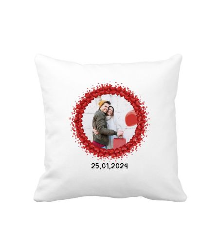 Pernă personalizată cu o fototografie și dată