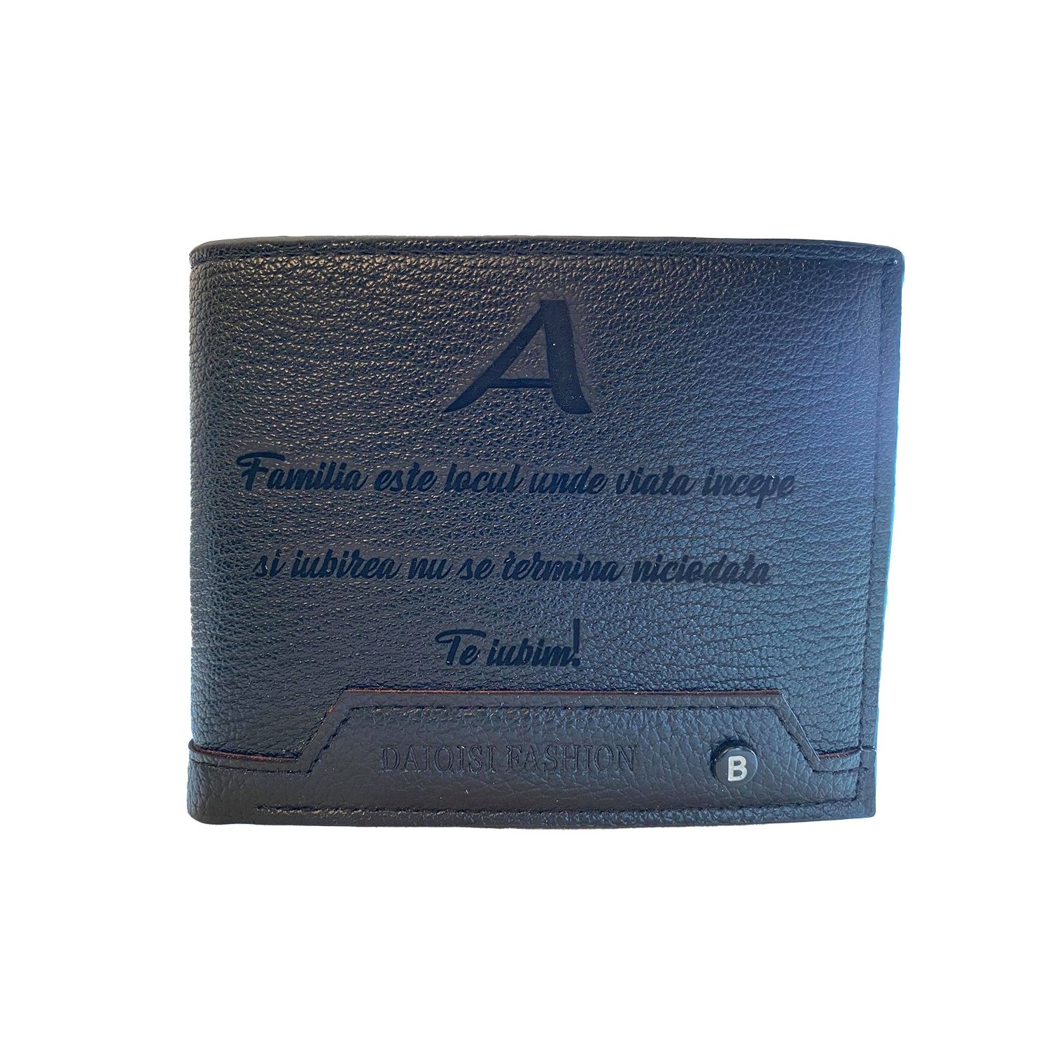 Portofel personalizat initiala si text