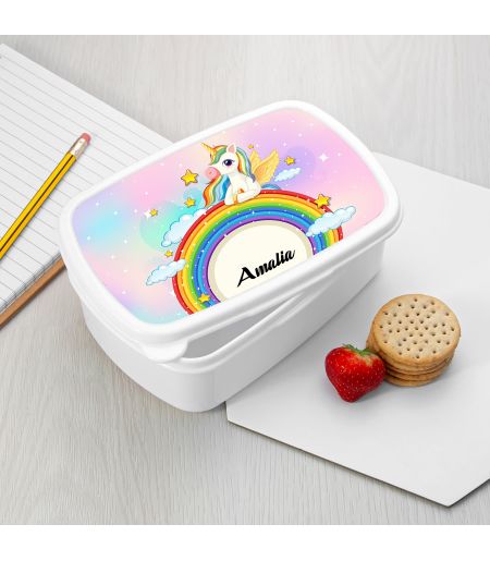Lunch-box personalizat cu Unicorn și nume