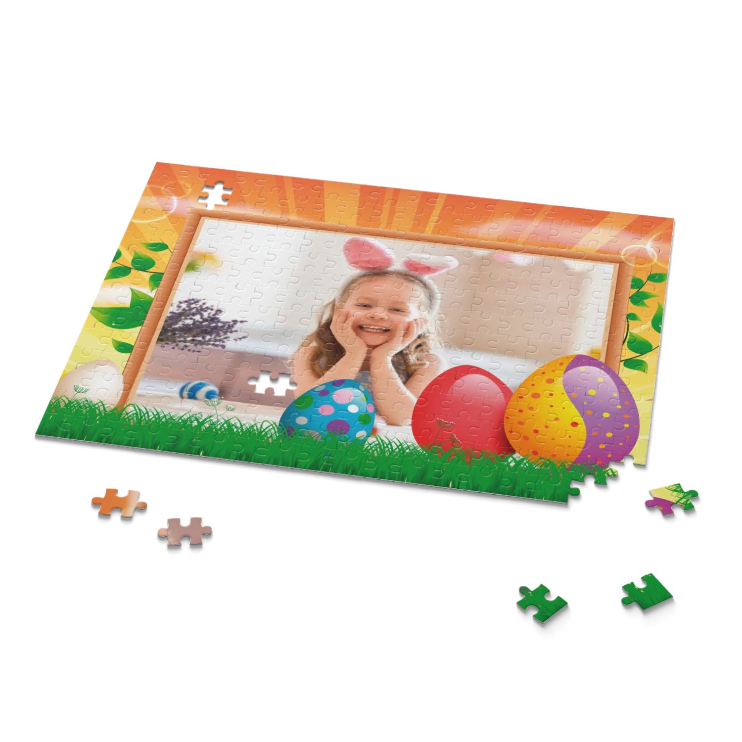 Puzzle personalizat cu tematică de Paște și o fotografie