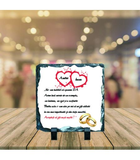 Placă de ardezie personalizată tematică nași