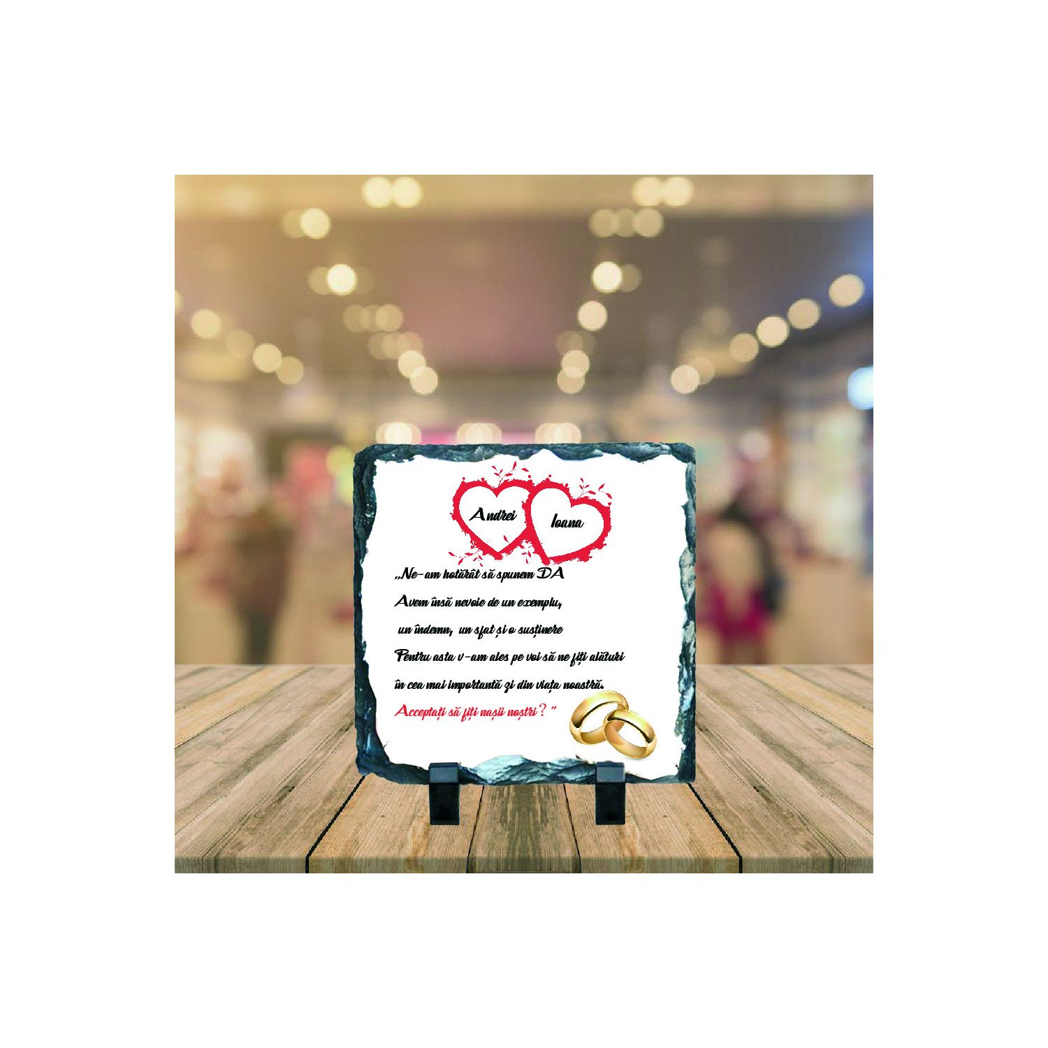 Placă de ardezie personalizată tematică nași