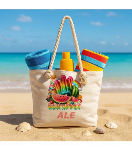 Geanta de plaja personalizata cu nume