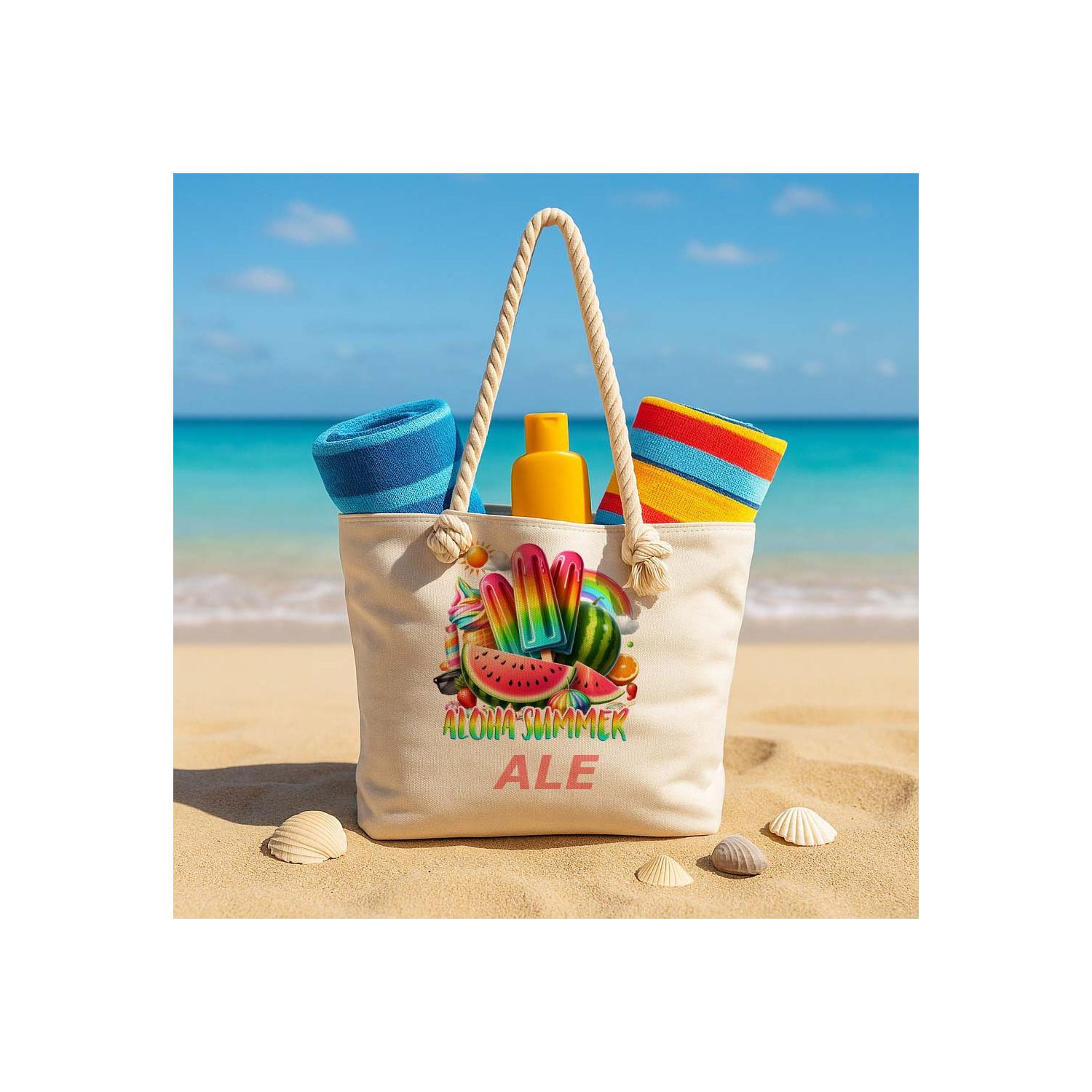 Geanta de plaja personalizata cu nume