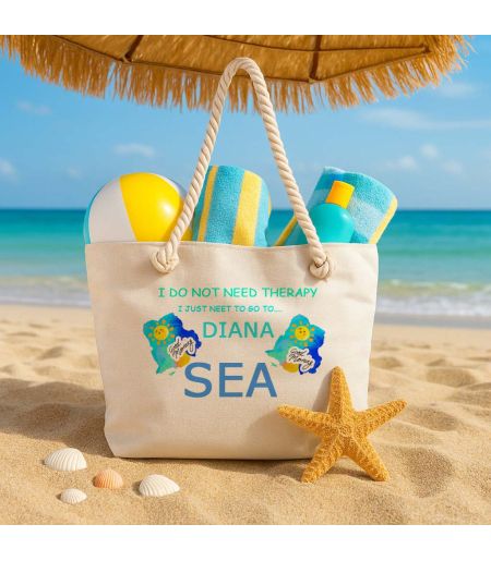 Geantă de plajă personalizată cu imprimeu SEA