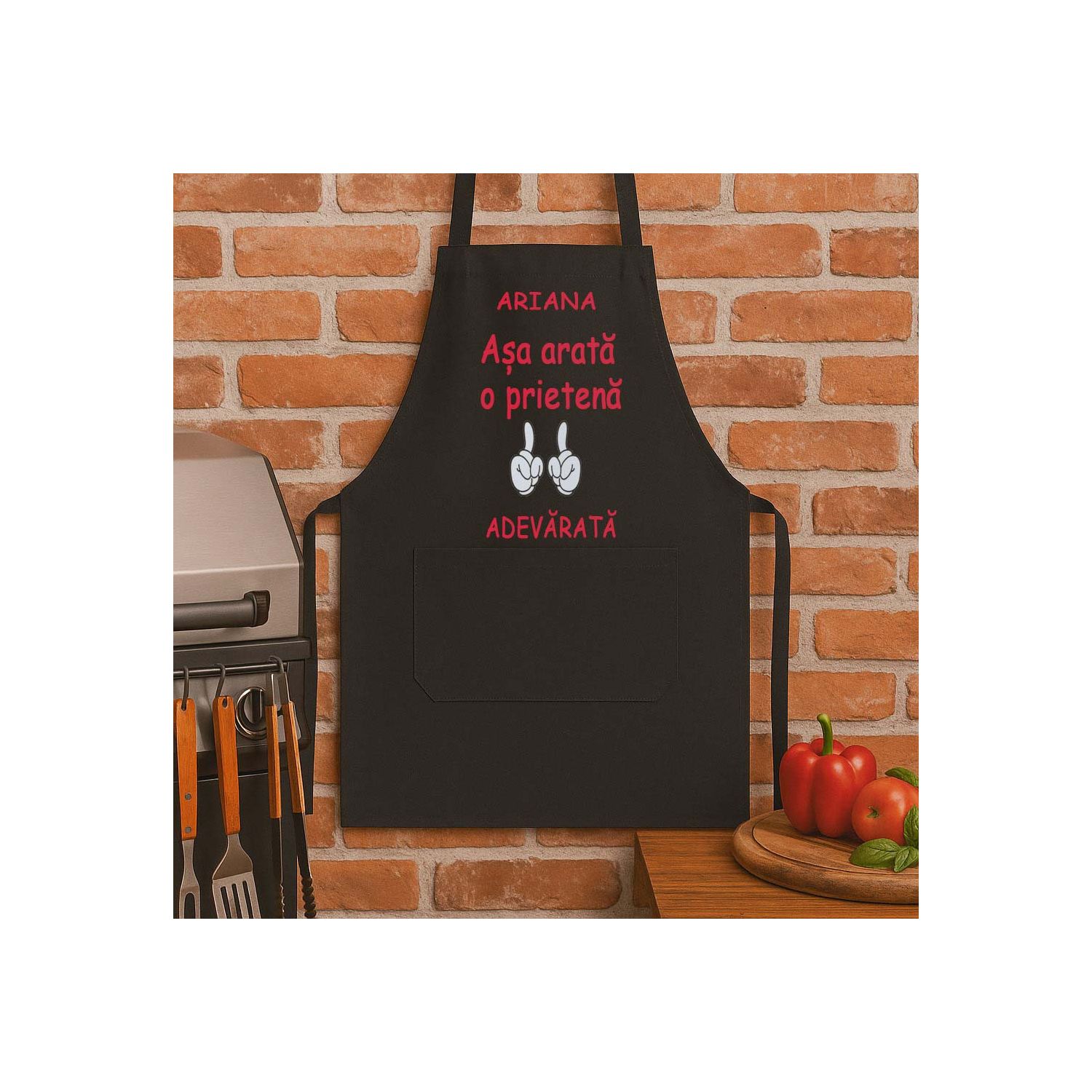 Șorț personalizat dedicat unei prietene adevărate