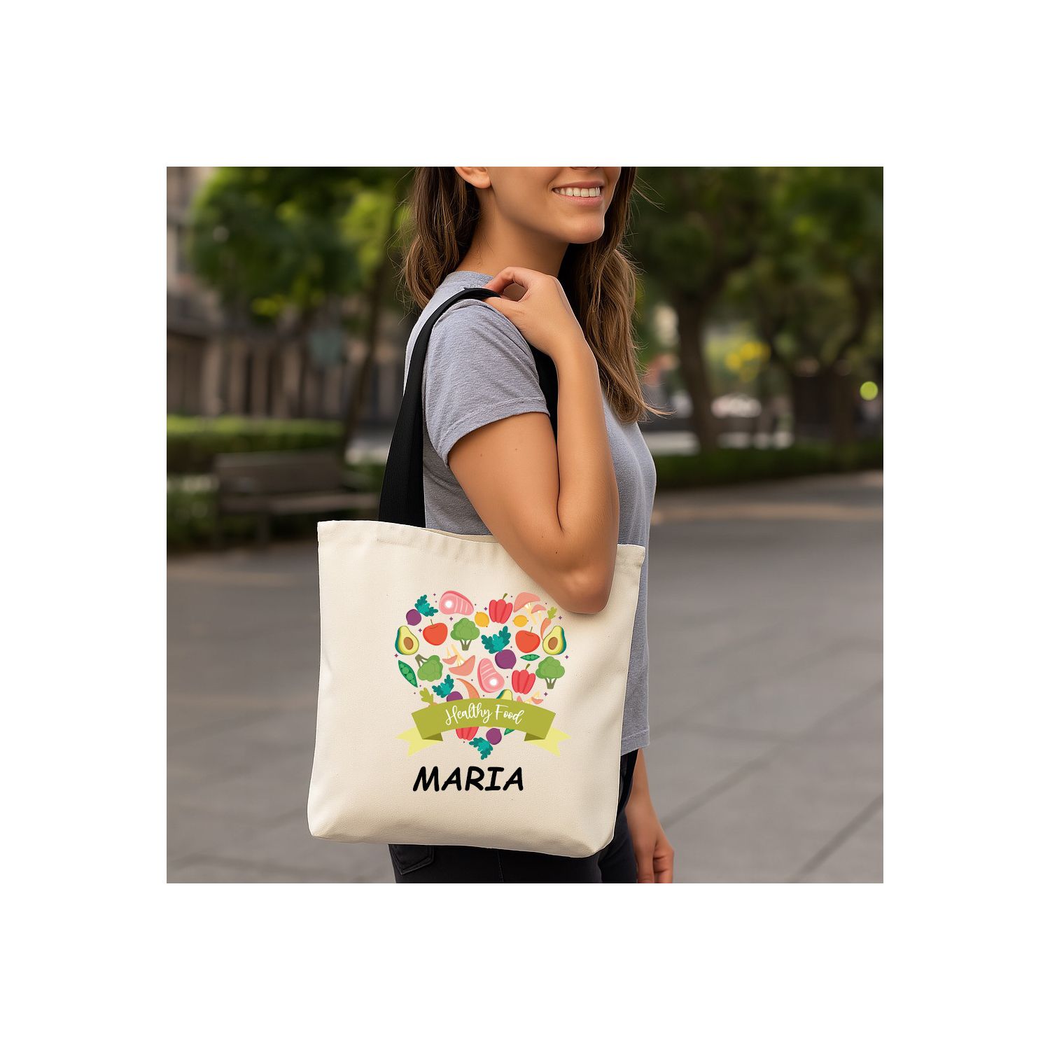 Geantă de plajă/cumpărături-personalizată food