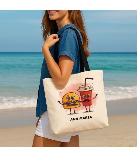 Geantă de plajă/cumpărături-personalizată cu nume