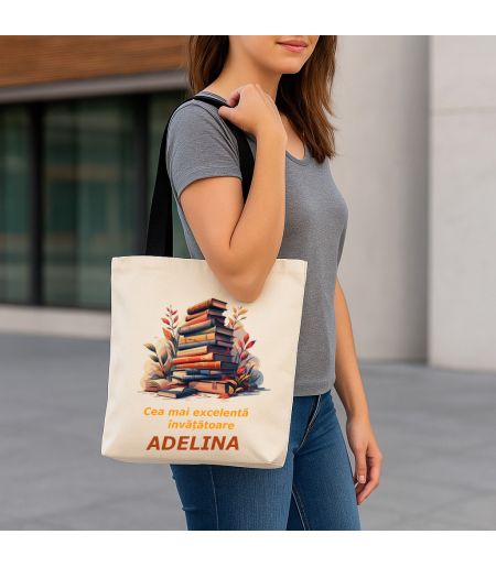 Geantă de plajă/cumpărături- personalizată books