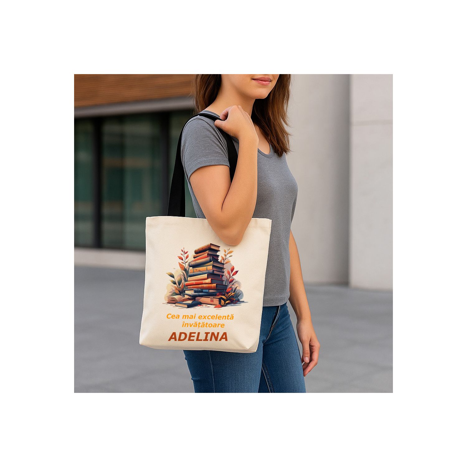 Geantă de plajă/cumpărături- personalizată books