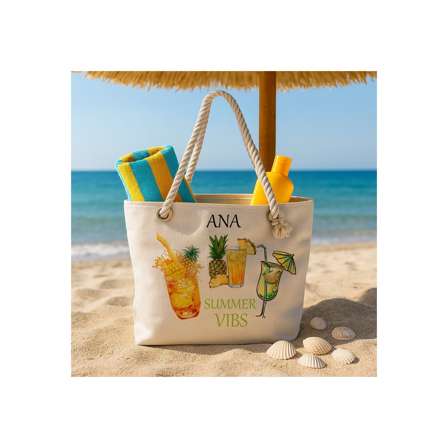 Geantă de plajă personalizată cocktail