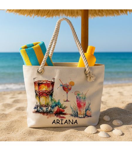 Geantă de plajă personalizată happy sumer